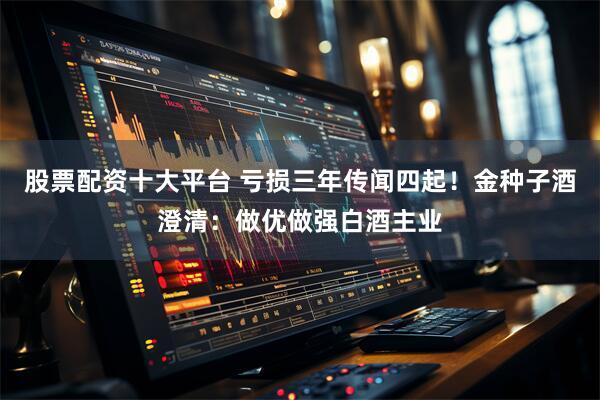 股票配资十大平台 亏损三年传闻四起！金种子酒澄清：做优做强白酒主业