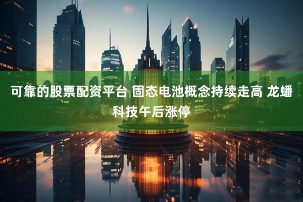 可靠的股票配资平台 固态电池概念持续走高 龙蟠科技午后涨停