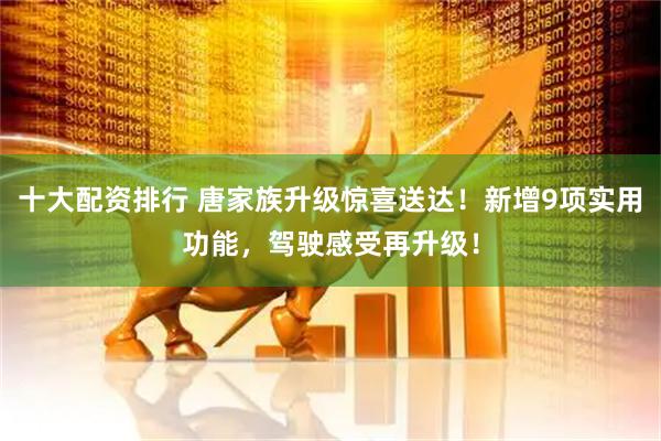 十大配资排行 唐家族升级惊喜送达！新增9项实用功能，驾驶感受再升级！